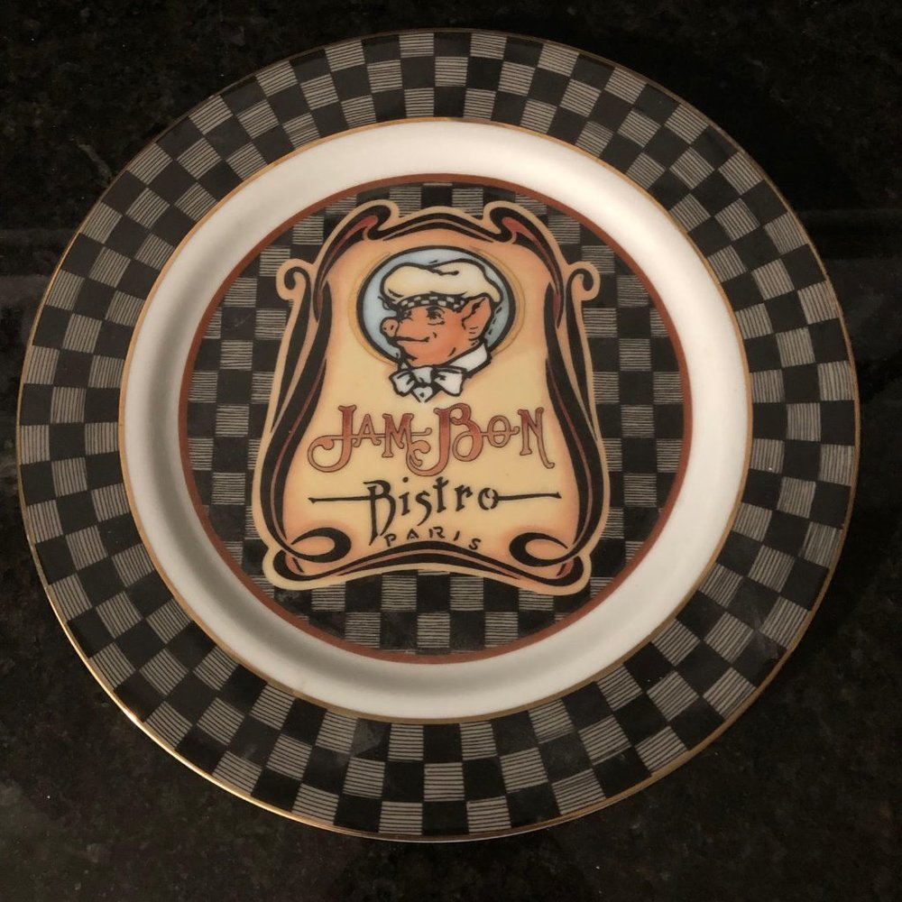 Jam Bon Bistro Paris Pig Piggy Chef Department 56 plate